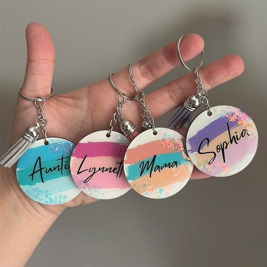 Personalized Resin Key Chain Sparkling Acrylic Key Chain Personalized Gift