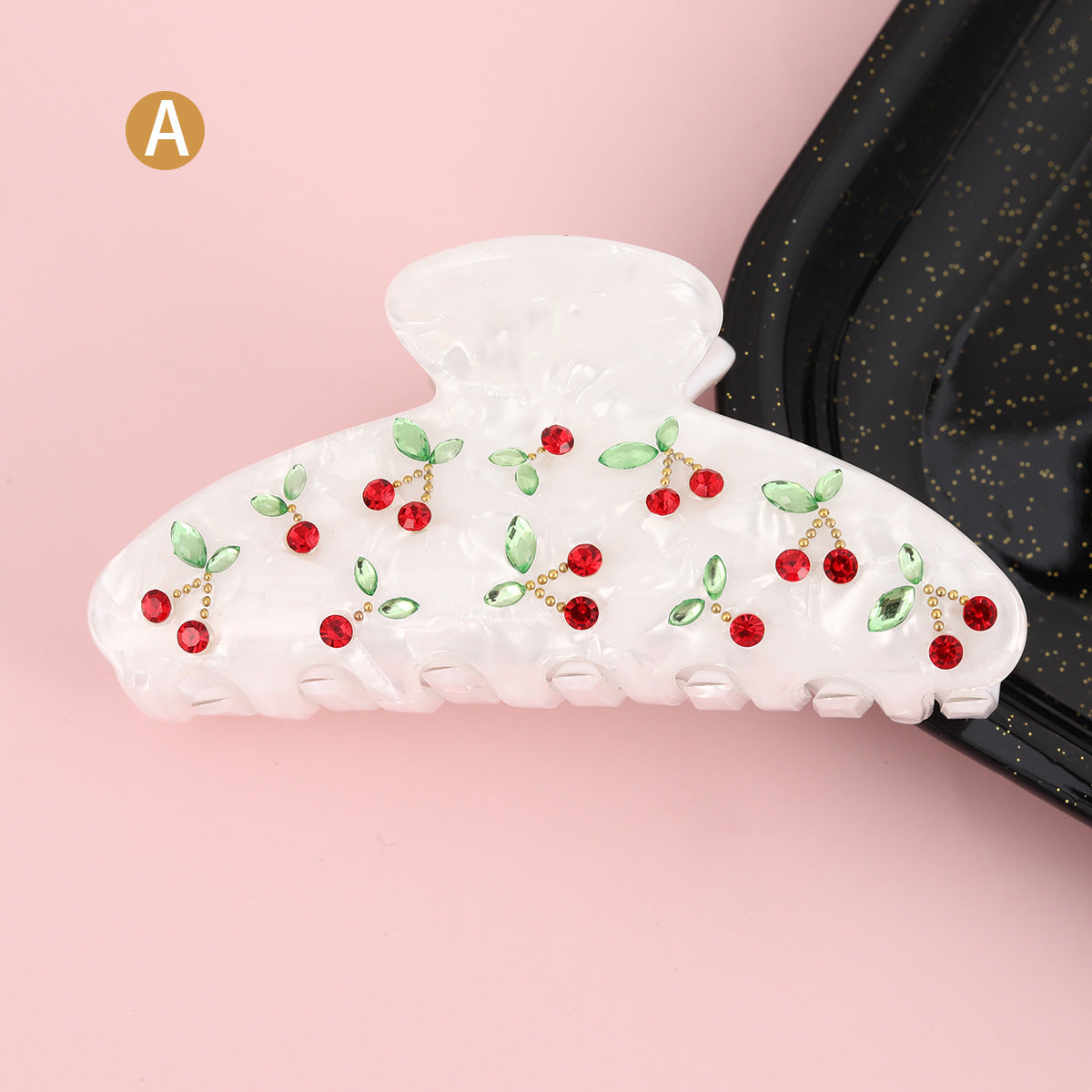 Cute temperament color matching small fresh acetic acid grip crystal candy shark clip diamond light yarn hair grip new hair accessories