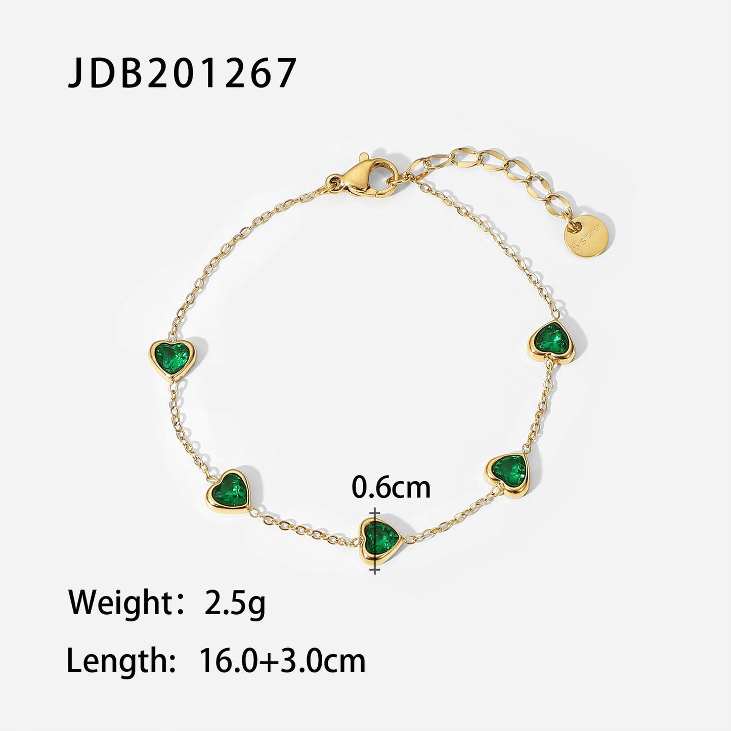 European and American fashion retro style green zircon series necklace earrings bracelet ring temperament ladies stainless steel jewelry