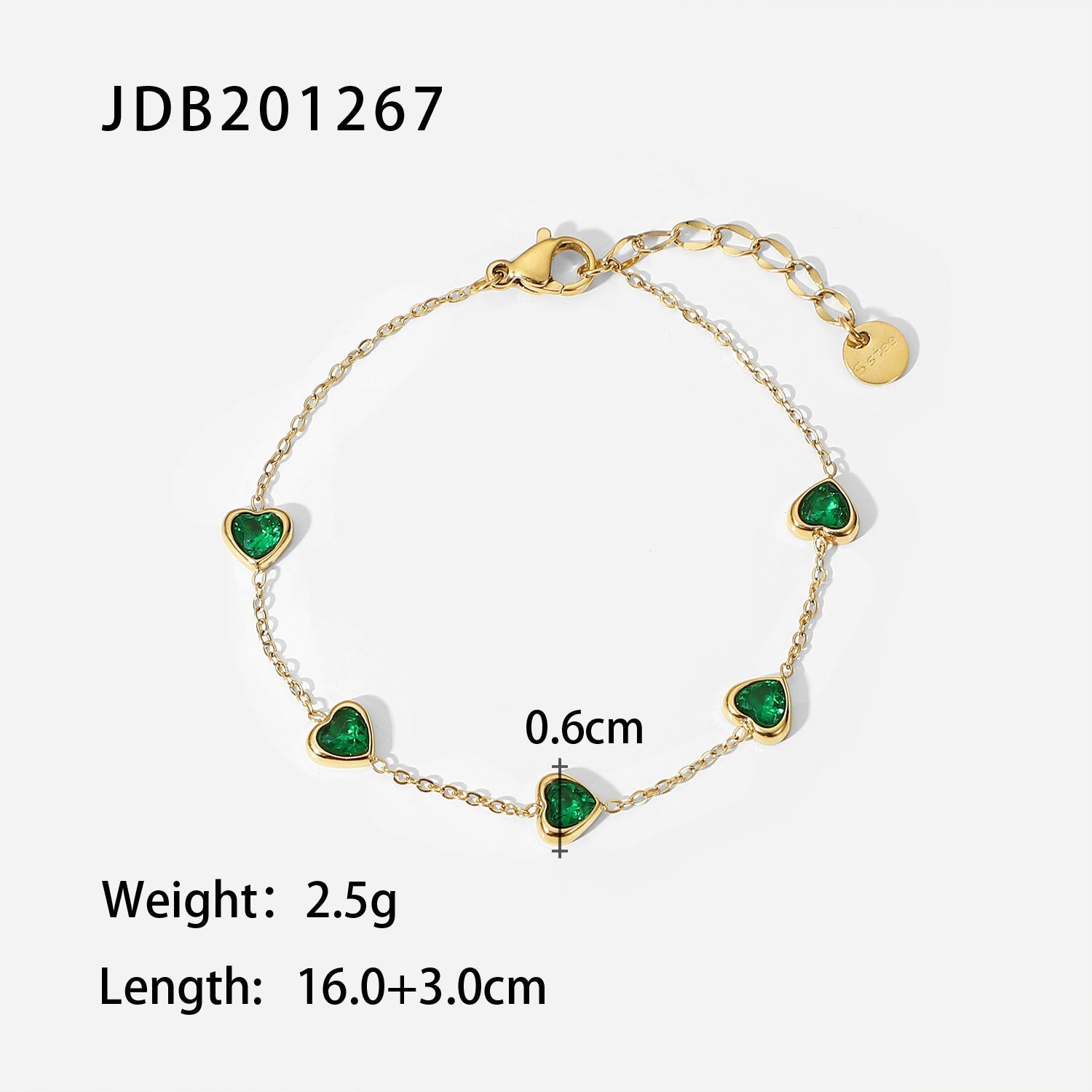 European and American fashion retro style green zircon series necklace earrings bracelet ring temperament ladies stainless steel jewelry