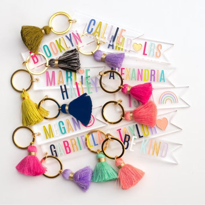 Personalized Teacher Gift, Customized Name Key Chain, Rainbow Color Key Chain, Gift for Her