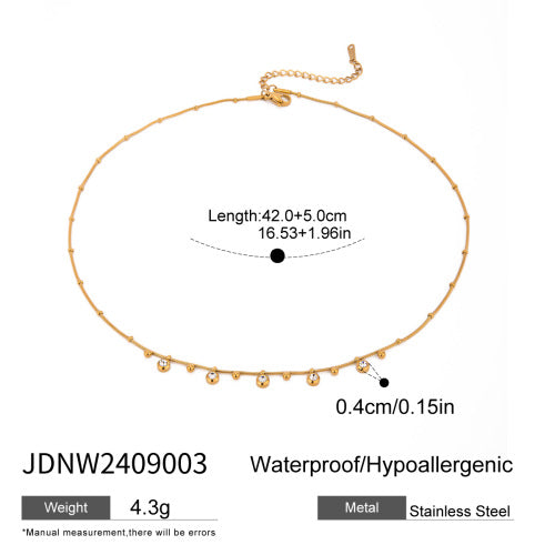 Europe and the United States stainless steel letter necklace high sense diamond clavicle chain titanium steel jewelry cross-border necklace