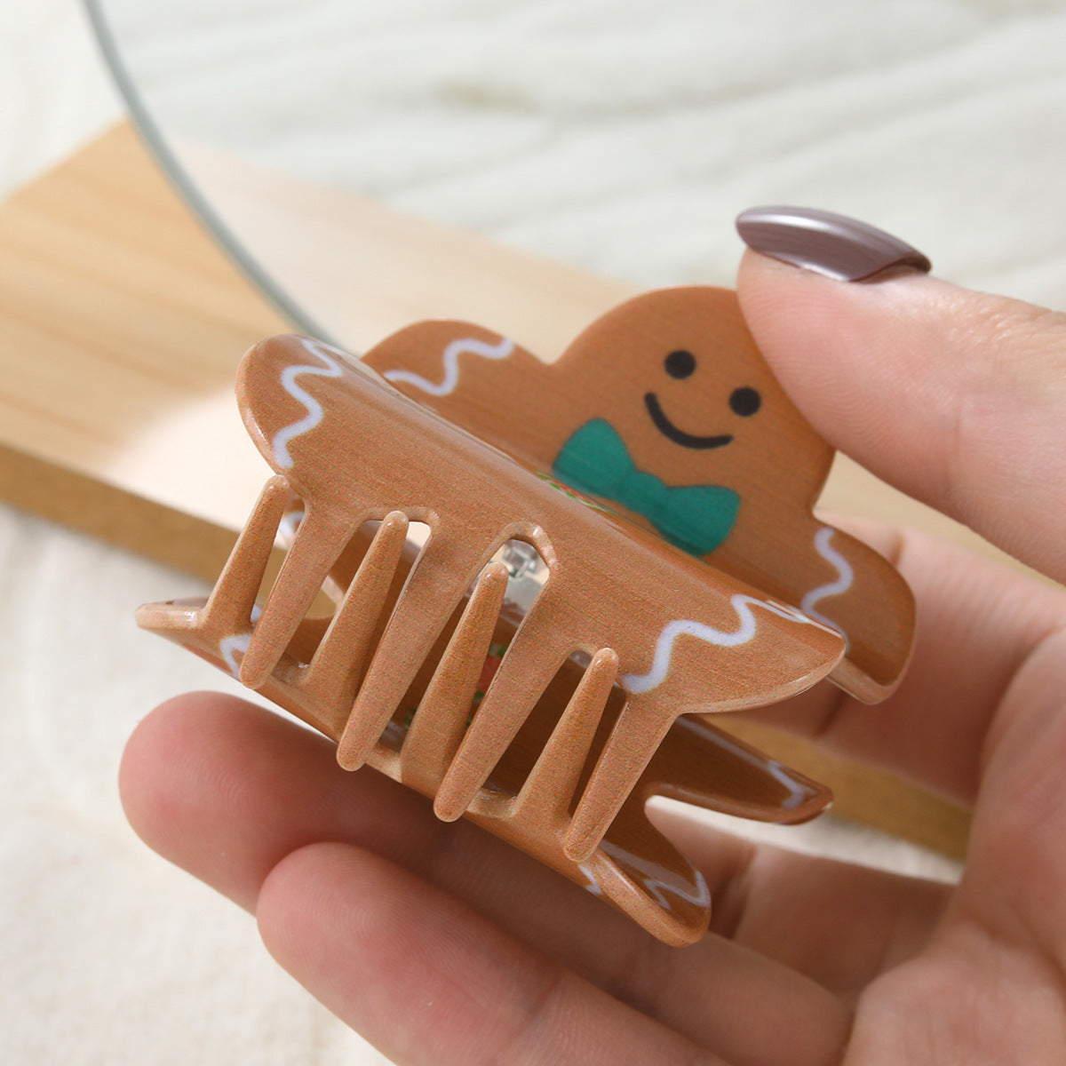 New Christmas Series Christmas Gingerbread Man Clip Cartoon Elk Gingerbread Man Hair Clip Cute Hair Accessories for Women