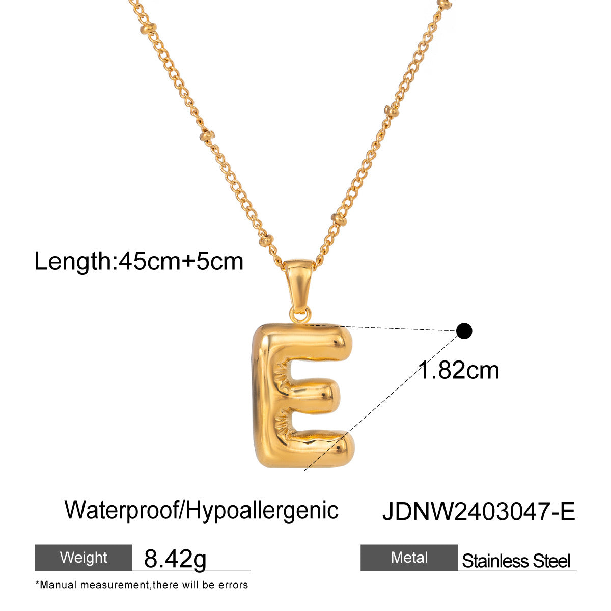European and American stainless steel letter necklace pendant high sense clavicle chain titanium steel jewelry cross-border necklace