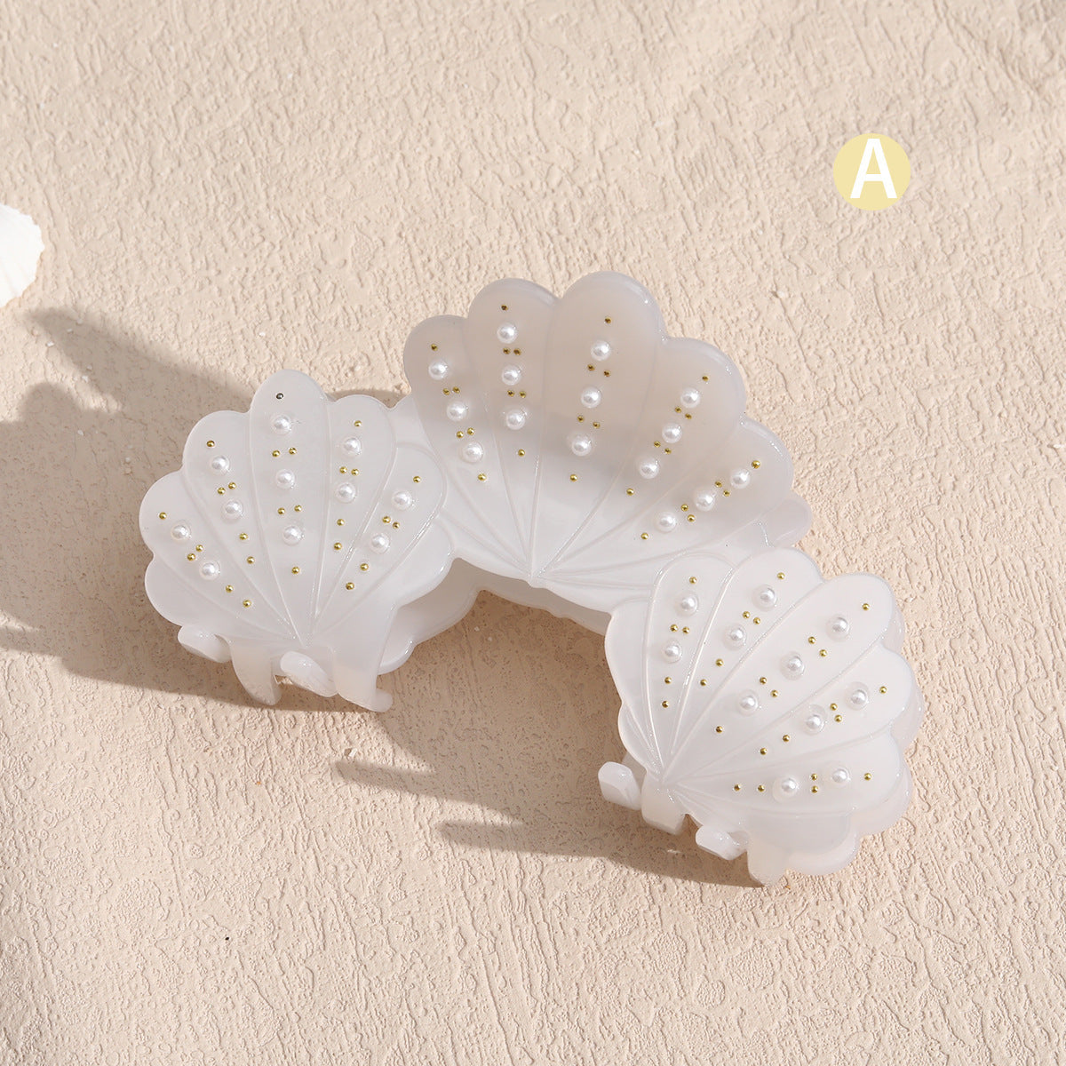 Cross-Border Shell Design Pearl Grabber Acetic Acid Hairpin Half-Tied Ball Head Fairy Hair Cute Headdress Grabber for Women