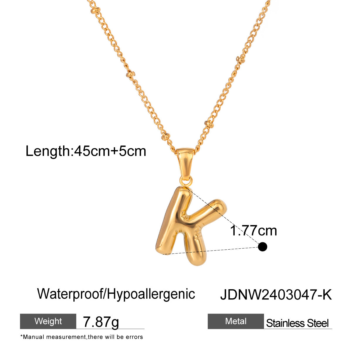 European and American stainless steel letter necklace pendant high sense clavicle chain titanium steel jewelry cross-border necklace
