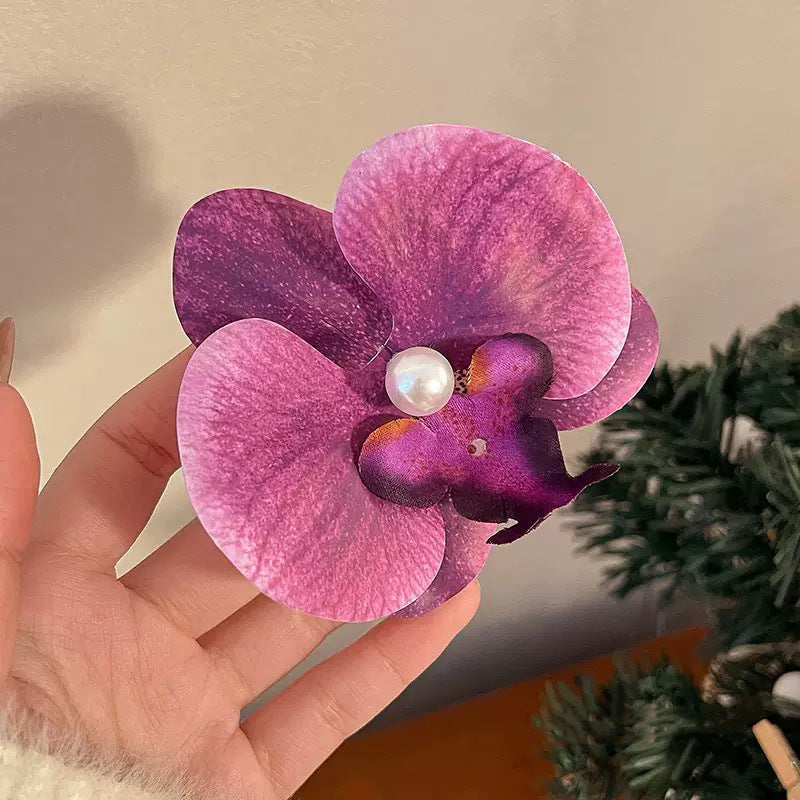 Fairy ~ Phalaenopsis Hairpin Female Korean Flower Side Clip Photo Atmosphere Bangs Broken Hairpin Flower Headwear