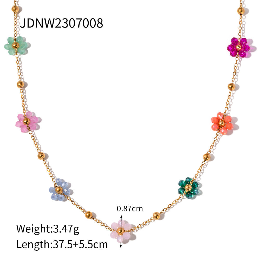 European and American Titanium Steel Necklace Accessories High-grade Bohemian Clavicle Chain Holiday Cross-border Stainless Steel Jewelry