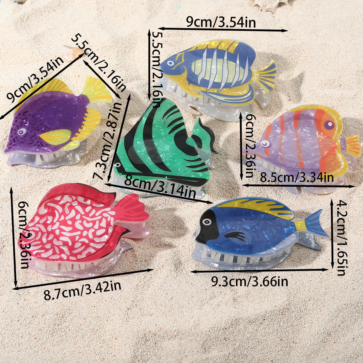 Fashion Tropical Fish Hairpin Holiday Style Cute Small Hair Grasp Exquisite Acrylic Grasp Marine Hairpin
