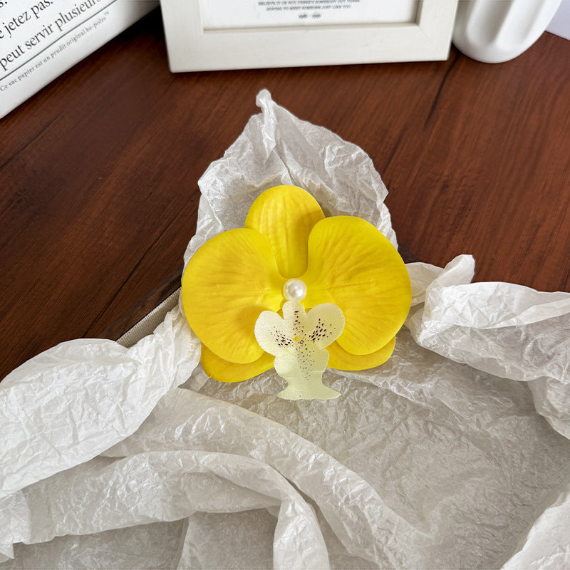 Fairy ~ Phalaenopsis Hairpin Female Korean Flower Side Clip Photo Atmosphere Bangs Broken Hairpin Flower Headwear