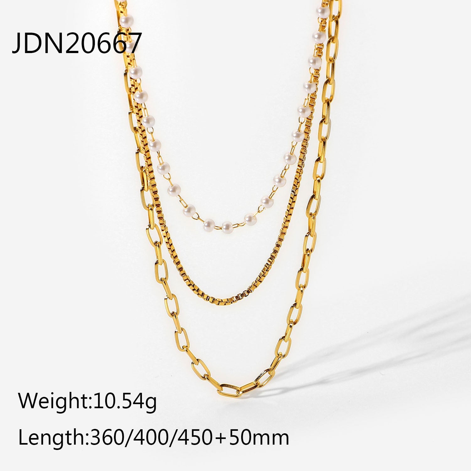 European and American three-layer stacking titanium steel necklace accessories women's light luxury high-end clavicle chain stainless steel jewelry cross-border