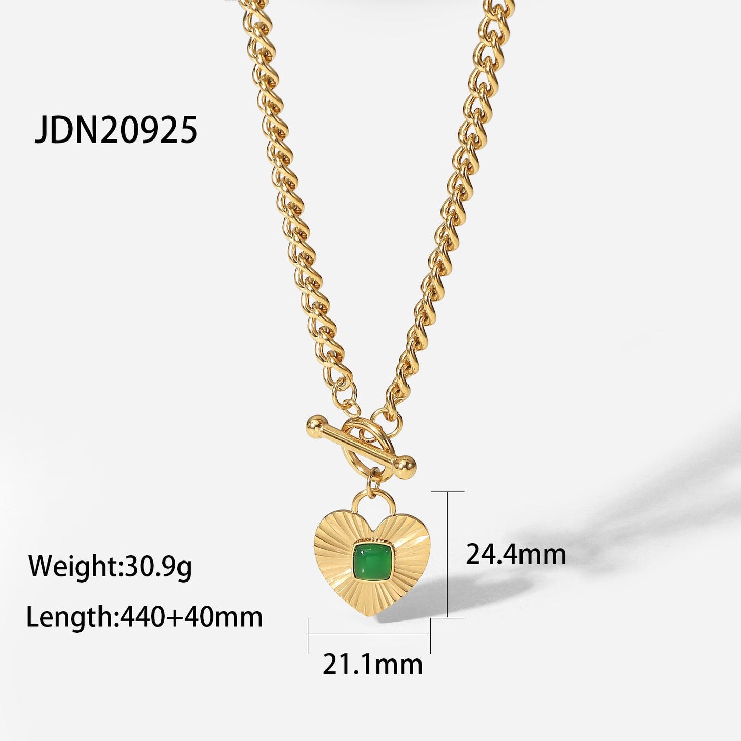 European and American fashion retro style green zircon series necklace earrings bracelet ring temperament ladies stainless steel jewelry
