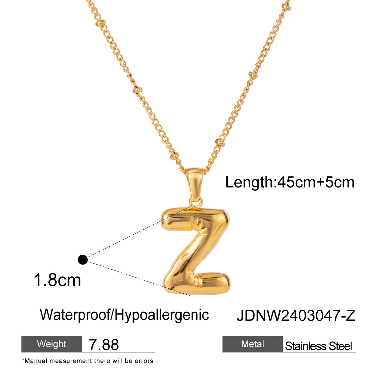 European and American stainless steel letter necklace pendant high sense clavicle chain titanium steel jewelry cross-border necklace