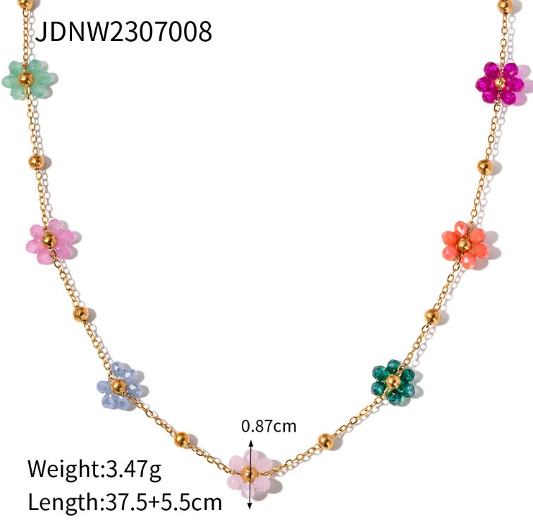 cross-border stainless steel necklace jewelry European and American fashion INS titanium steel clavicle chain 18k gold non-fading neck chain women
