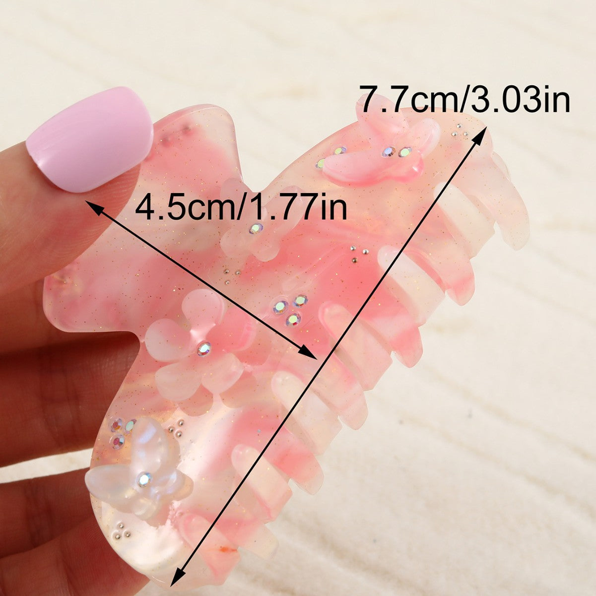 Cross-Border Elegant Small Fresh Stereo Acetic Acid Hairpin Clip Butterfly Flower Hair Accessory Back of the Head Shark Clip for Women