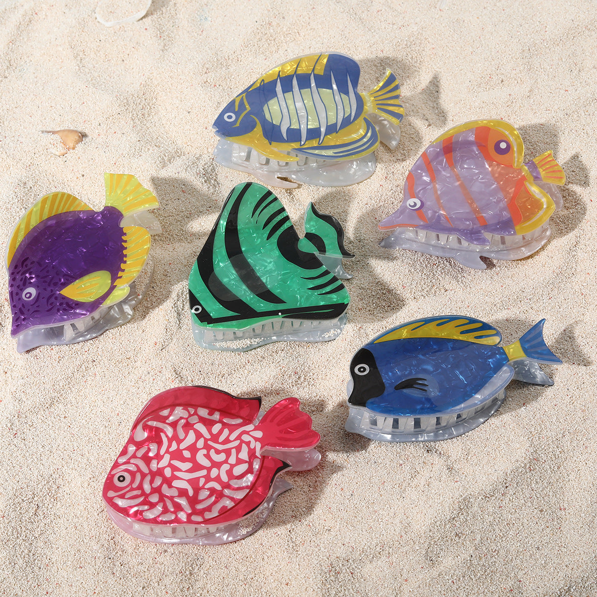 Fashion Tropical Fish Hairpin Holiday Style Cute Small Hair Grasp Exquisite Acrylic Grasp Marine Hairpin