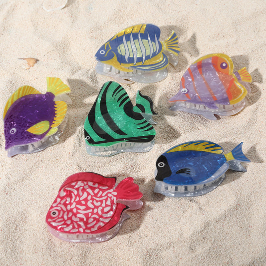 Fashion Tropical Fish Hairpin Holiday Style Cute Small Hair Grasp Exquisite Acrylic Grasp Marine Hairpin