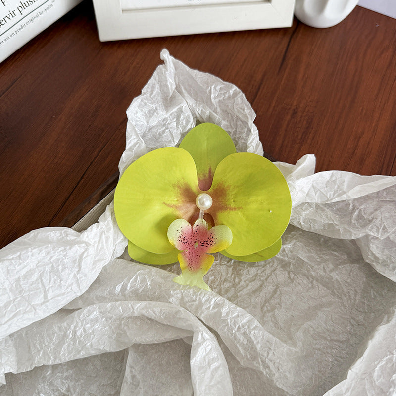 Fairy ~ Phalaenopsis Hairpin Female Korean Flower Side Clip Photo Atmosphere Bangs Broken Hairpin Flower Headwear