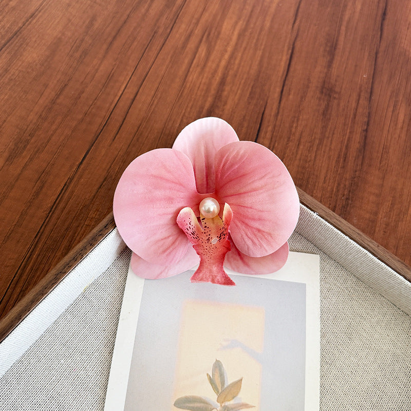 Fairy ~ Phalaenopsis Hairpin Female Korean Flower Side Clip Photo Atmosphere Bangs Broken Hairpin Flower Headwear