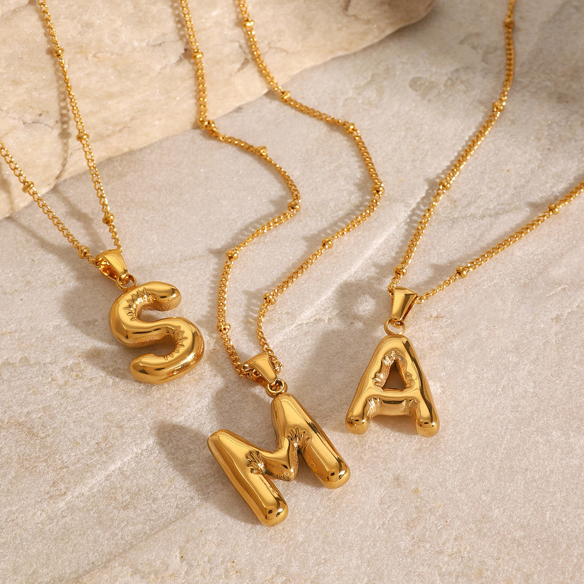European and American stainless steel letter necklace pendant high sense clavicle chain titanium steel jewelry cross-border necklace