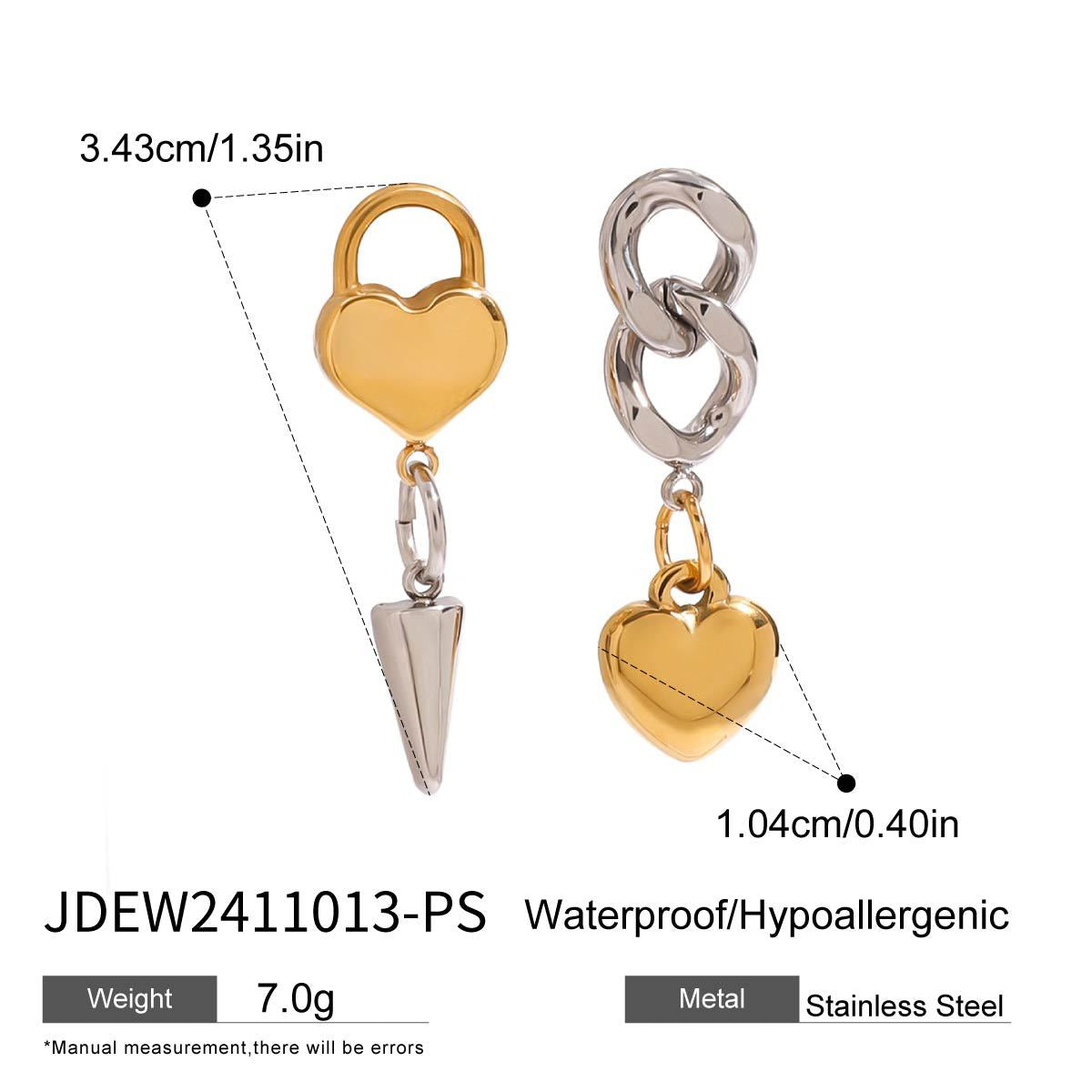 European and American color matching cross-border jewelry stainless steel love necklace light luxury niche ring titanium steel non-fading earrings