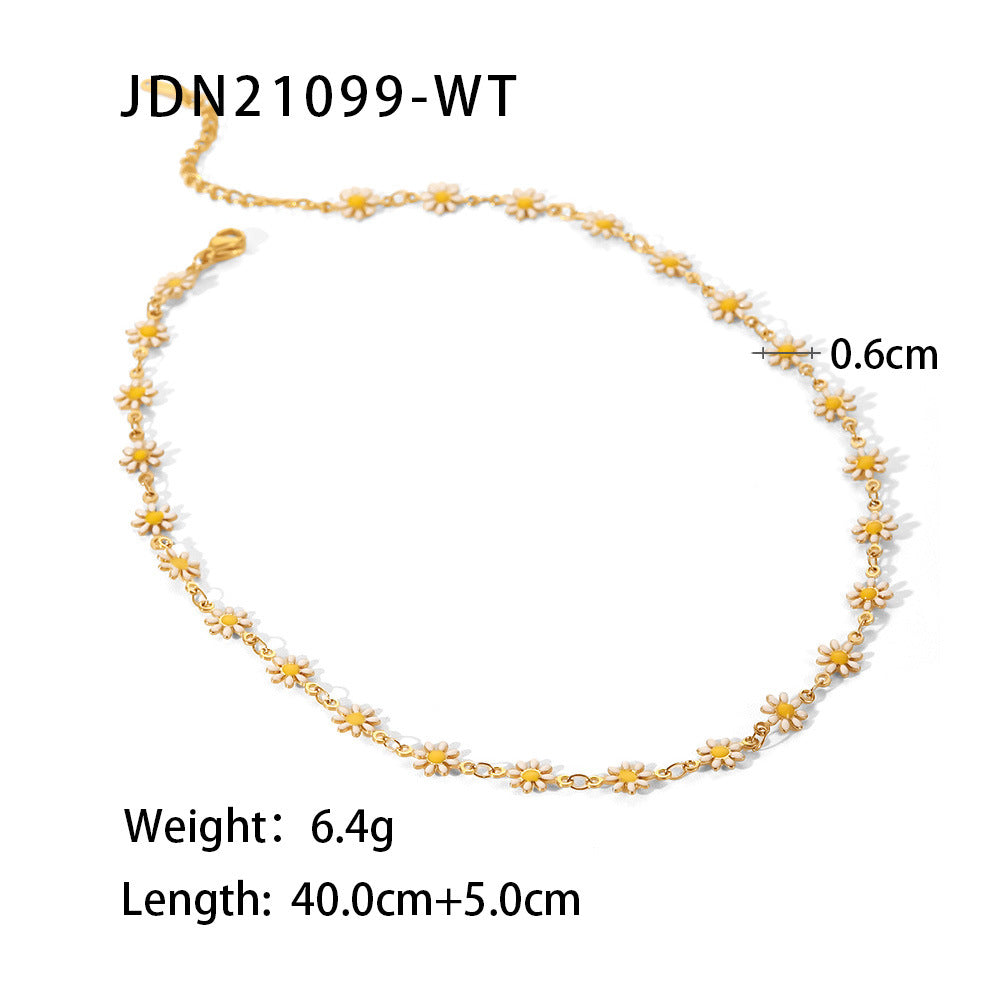 cross-border stainless steel necklace jewelry European and American fashion INS titanium steel clavicle chain 18k gold non-fading neck chain women
