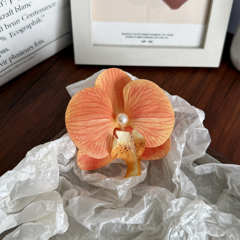 Fairy ~ Phalaenopsis Hairpin Female Korean Flower Side Clip Photo Atmosphere Bangs Broken Hairpin Flower Headwear
