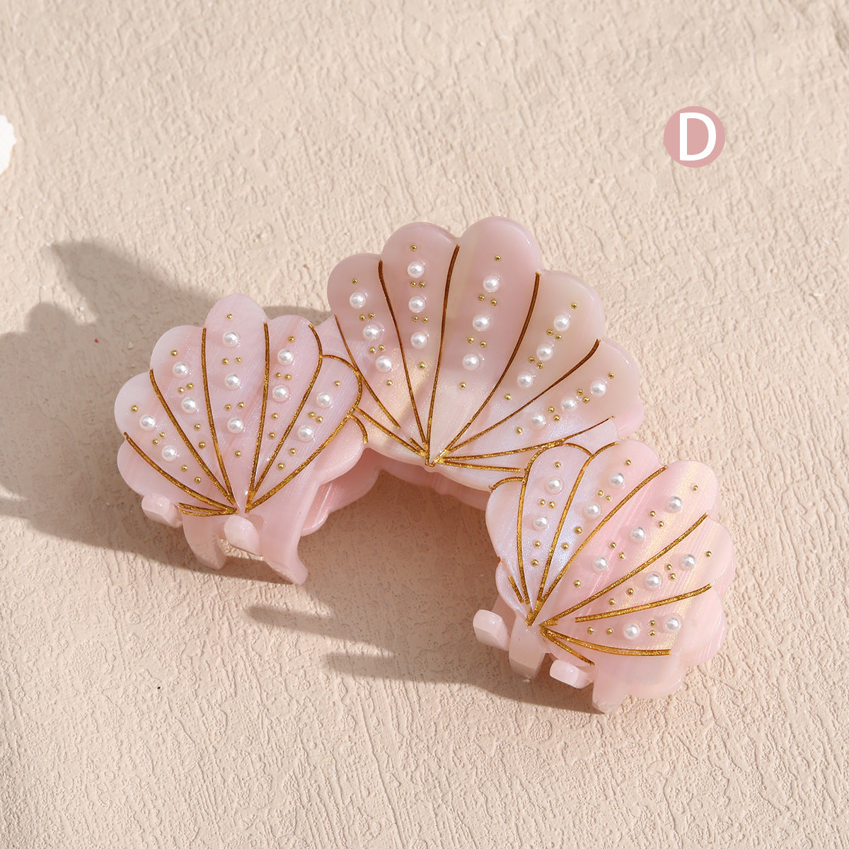 Cross-Border Shell Design Pearl Grabber Acetic Acid Hairpin Half-Tied Ball Head Fairy Hair Cute Headdress Grabber for Women