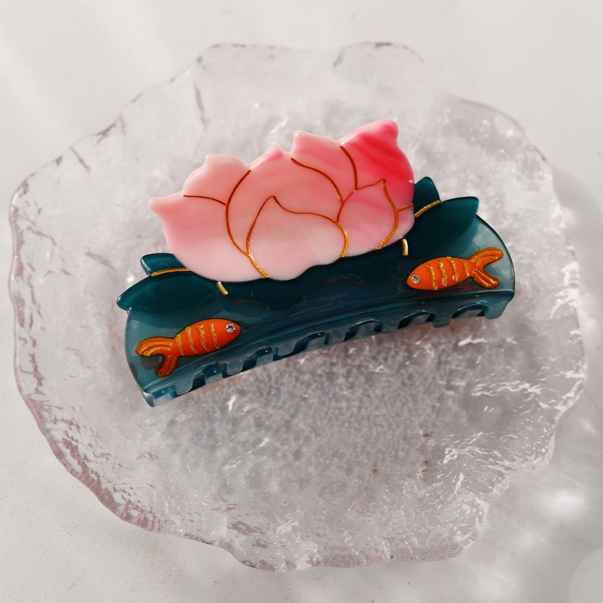 New creative fashion dragonfly flower lotus leaf fish acetic acid hair clip hair accessories shark clip women's hair