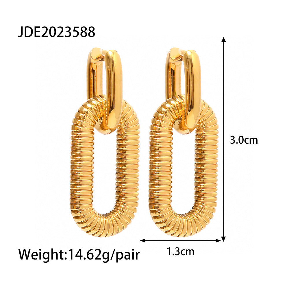 European and American ins new exaggerated 18K gold-plated stainless steel chain earrings jewelry high trend fashion earrings wholesale