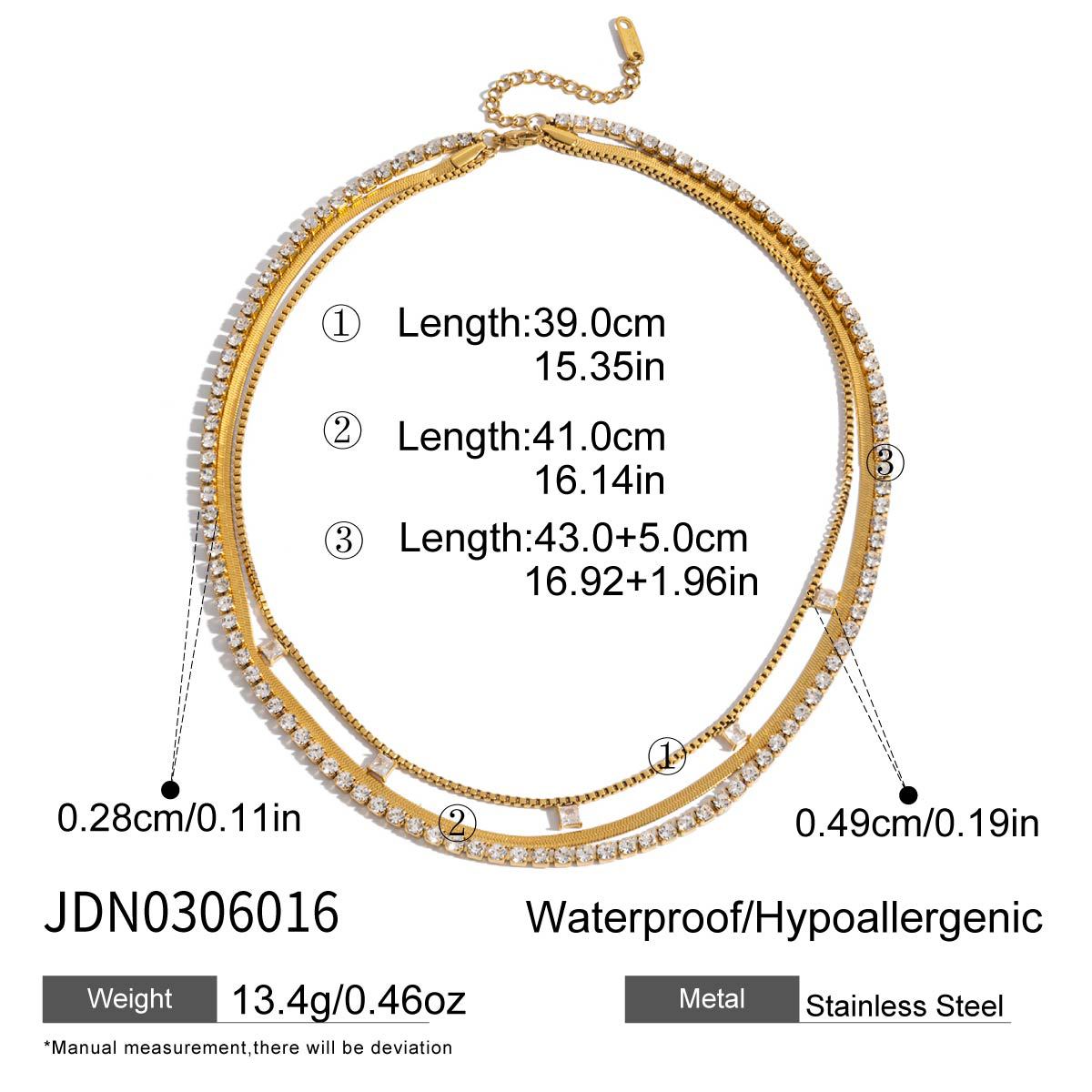European and American three-layer stacking titanium steel necklace accessories women's light luxury high-end clavicle chain stainless steel jewelry cross-border