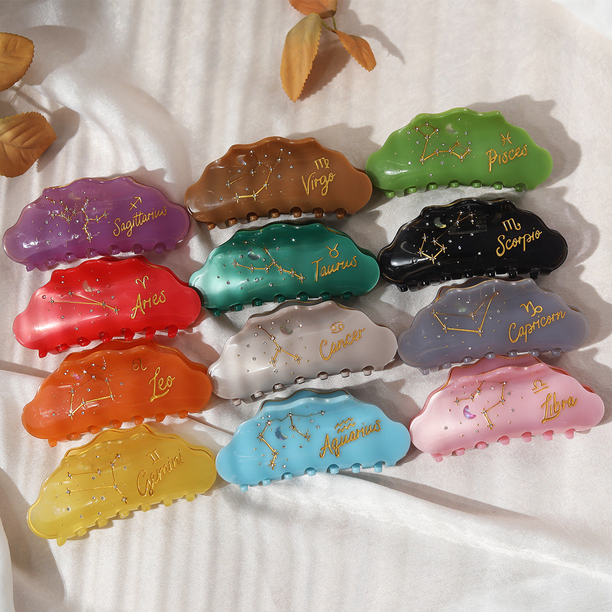 Cross-Border E-Commerce Twelve Zodiac Hairpin Temperament Shark Clip Acetate New Hot Sale