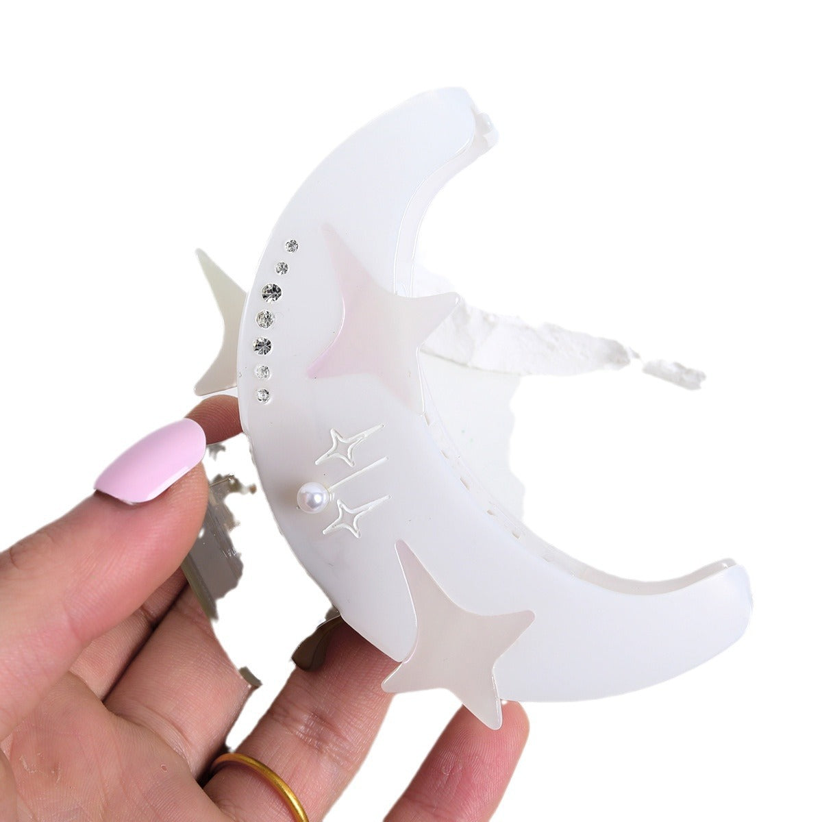 High sense New Star Moon hairpin Diamond acetate hairpin Pearl Star hair grip hair tail back head hair accessories