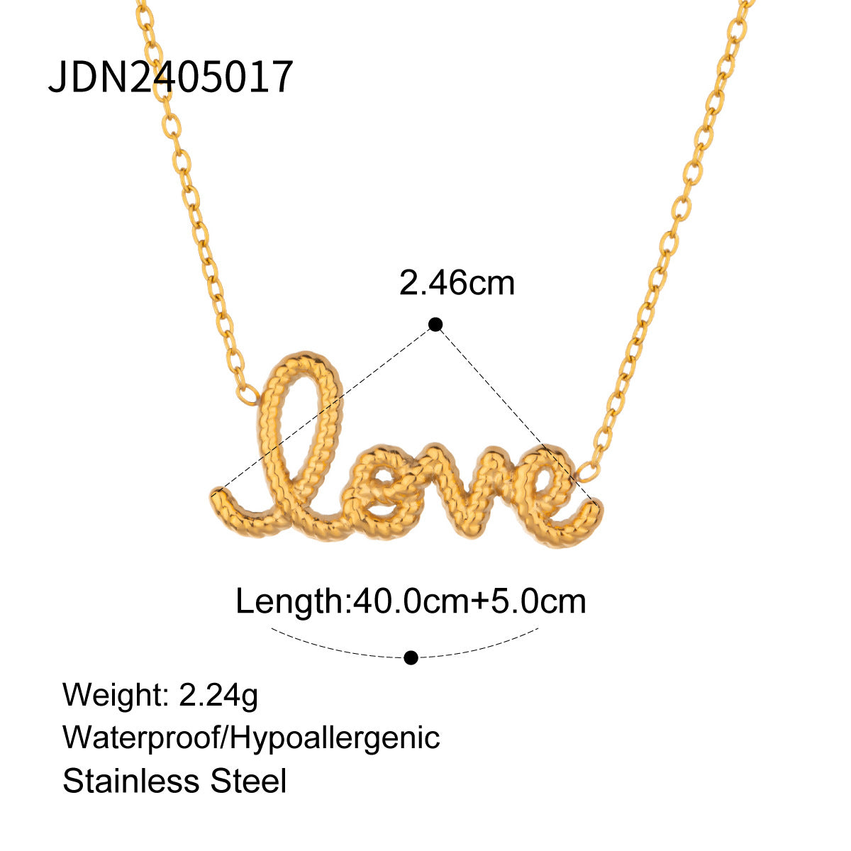 Europe and the United States stainless steel letter necklace high sense diamond clavicle chain titanium steel jewelry cross-border necklace