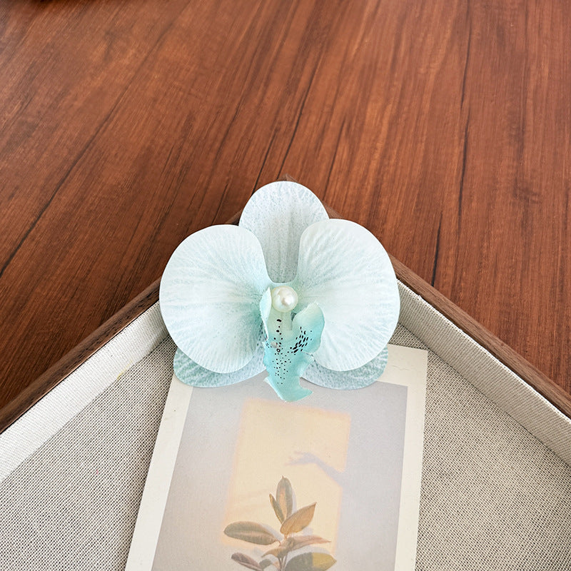 Fairy ~ Phalaenopsis Hairpin Female Korean Flower Side Clip Photo Atmosphere Bangs Broken Hairpin Flower Headwear