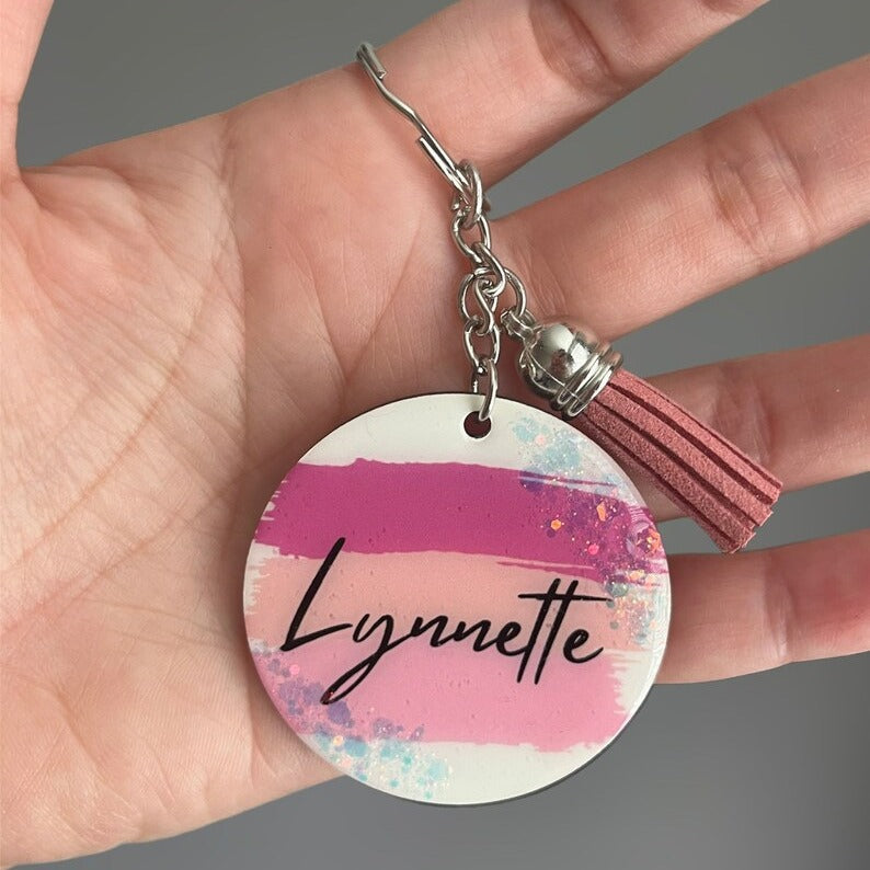 Personalized Resin Key Chain Sparkling Acrylic Key Chain Personalized Gift