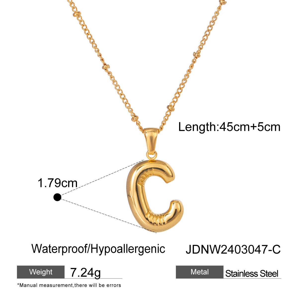 European and American stainless steel letter necklace pendant high sense clavicle chain titanium steel jewelry cross-border necklace