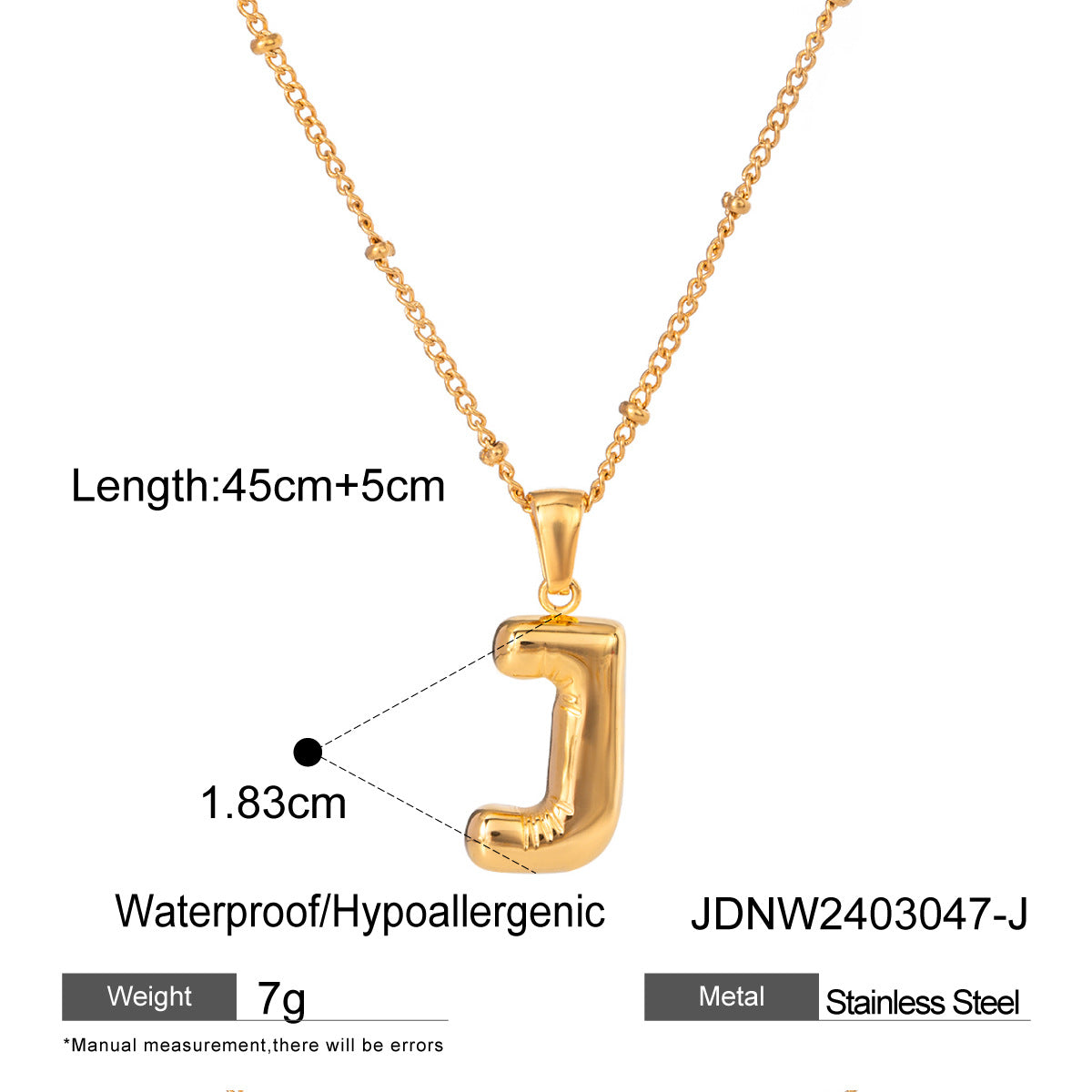 European and American stainless steel letter necklace pendant high sense clavicle chain titanium steel jewelry cross-border necklace