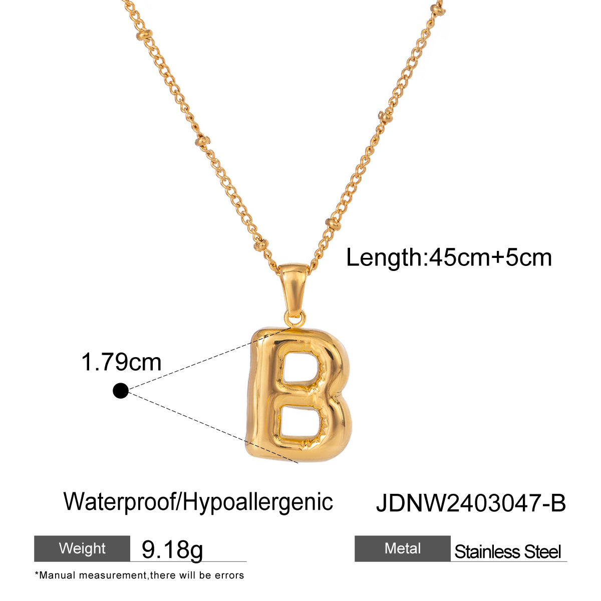 European and American stainless steel letter necklace pendant high sense clavicle chain titanium steel jewelry cross-border necklace