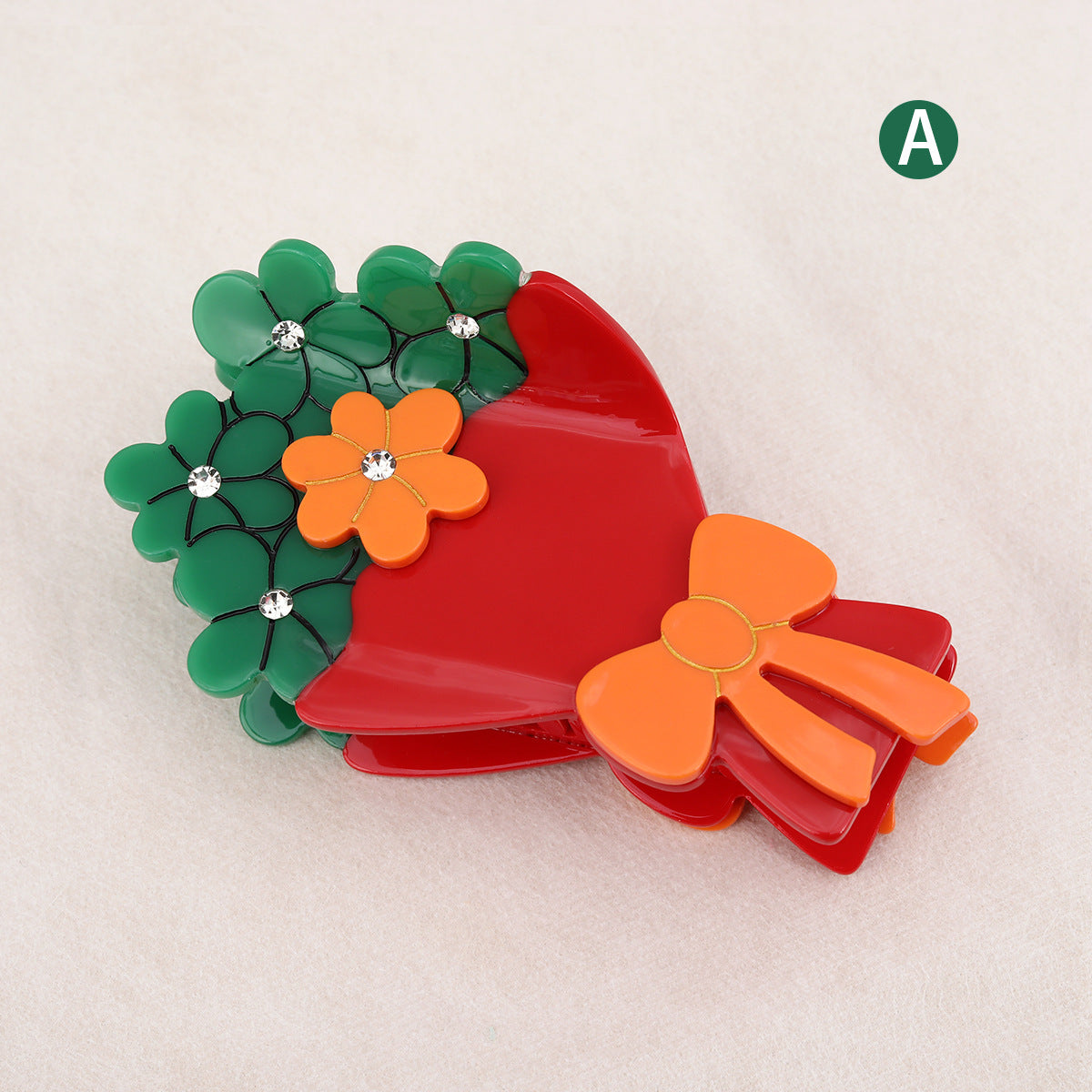 French bow point drill bouquet grab clip cute flower shape all-match elegant ladies hair claw