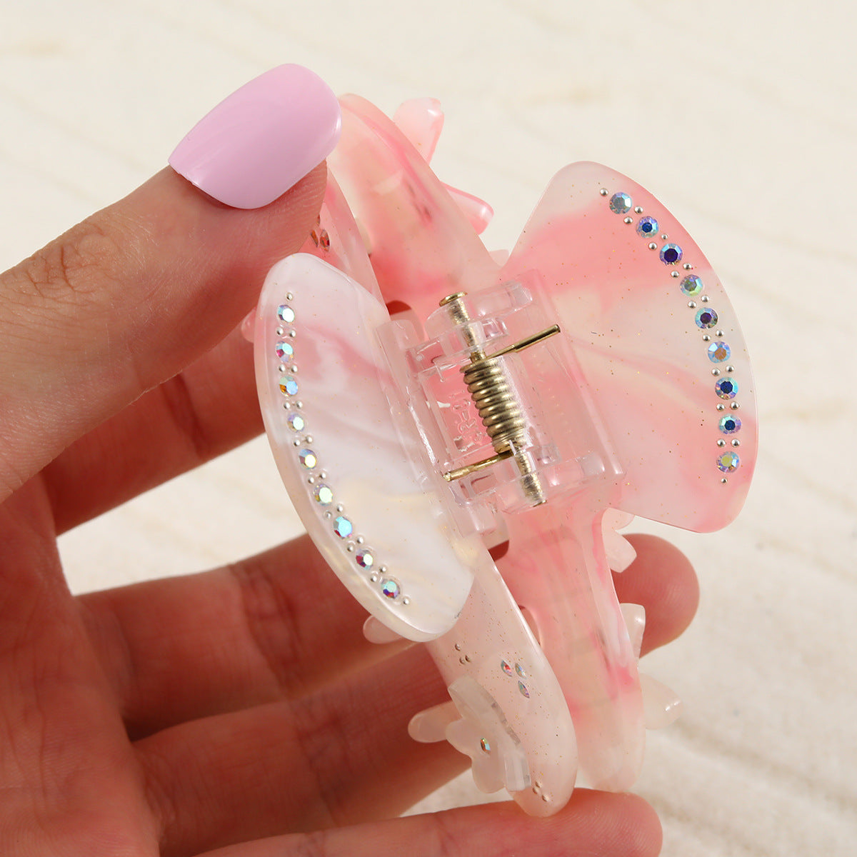 Cross-Border Elegant Small Fresh Stereo Acetic Acid Hairpin Clip Butterfly Flower Hair Accessory Back of the Head Shark Clip for Women