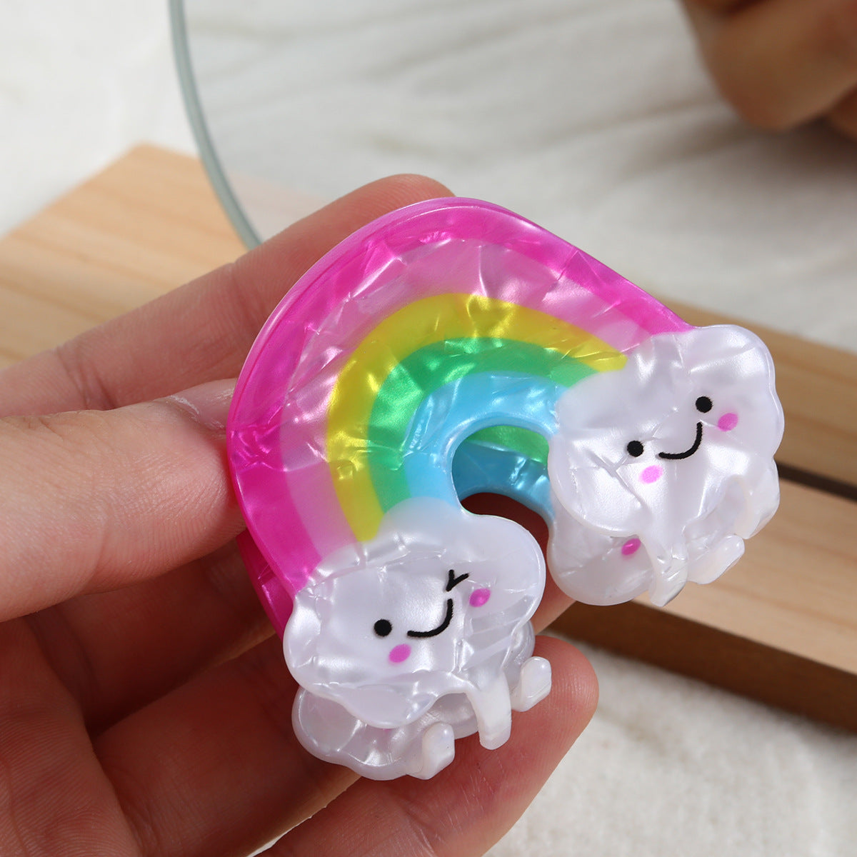 New cute gripper girl 2023 fruit rainbow animal hairpin back head shark clip hair accessories children's headdress