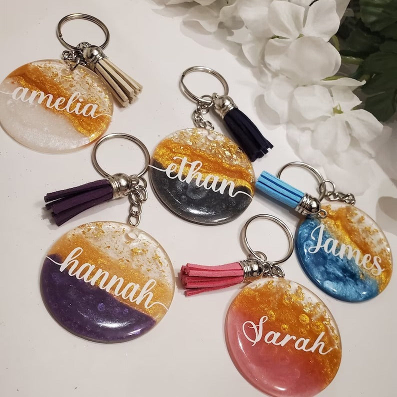 Personalized Resin Key Chain Acrylic Key Chain Name Key Chain for Mother's Day Gift