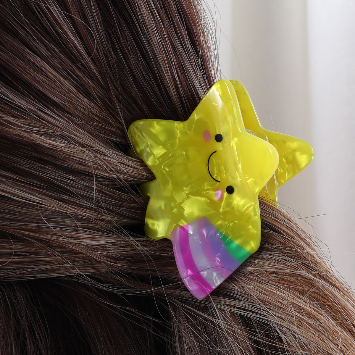 New cute gripper girl fruit rainbow hairpin back head shark clip hair accessories children's headdress