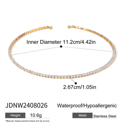 Europe and the United States stainless steel letter necklace high sense diamond clavicle chain titanium steel jewelry cross-border necklace