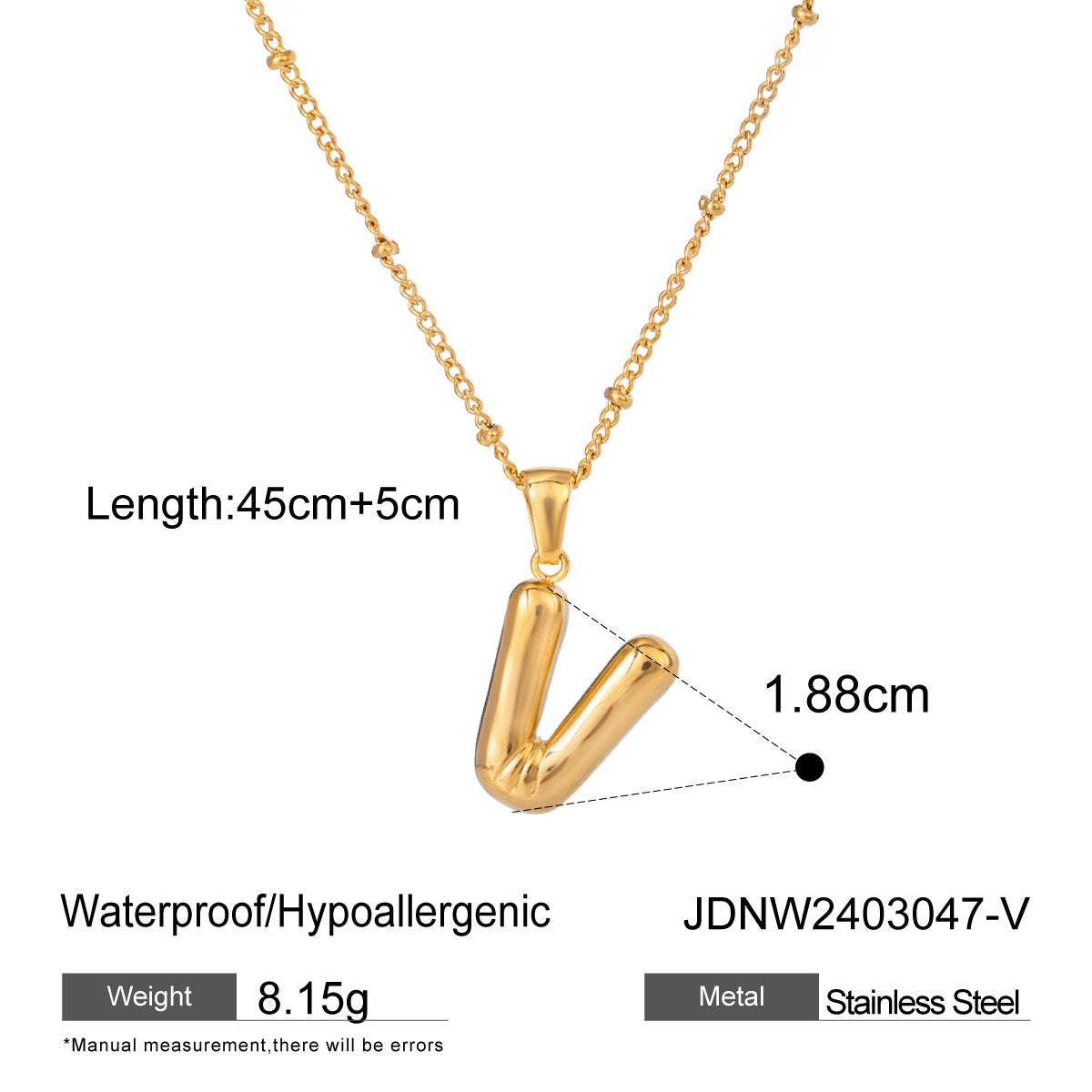 European and American stainless steel letter necklace pendant high sense clavicle chain titanium steel jewelry cross-border necklace
