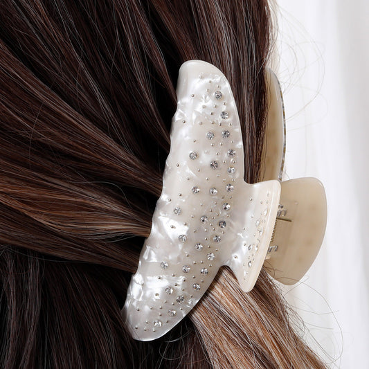 Heavy industry full diamond acetate grip ~ Japanese and Korean ins niche advanced shark clip on the back of the head fashion commuter all-match hair accessories