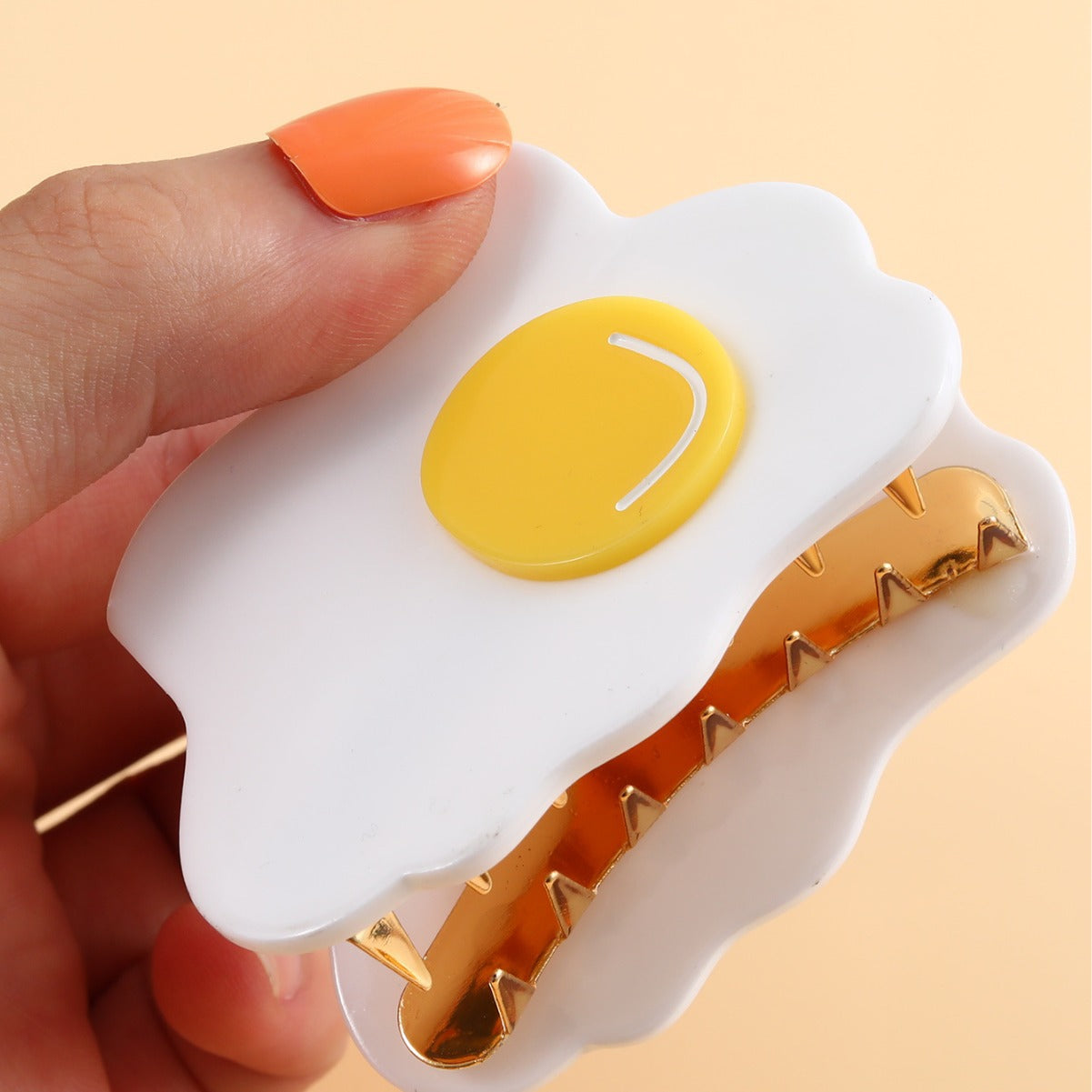 Acetate poached egg grab clip niche design hairpin interesting creative egg cartoon cute headdress hair accessories for women