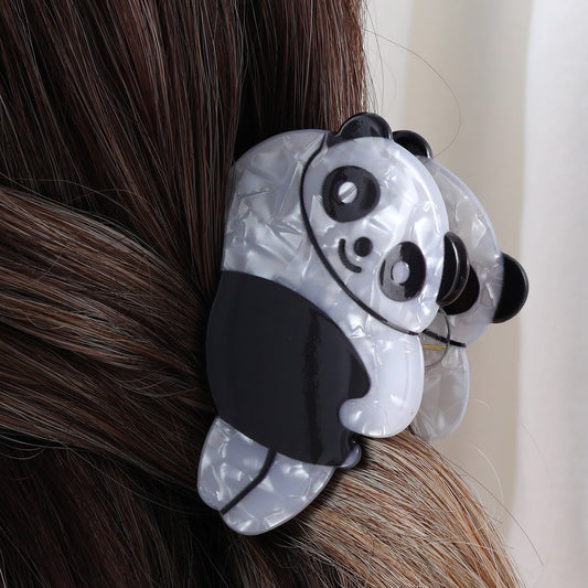 French New Acetic Acid Clip Cute Cartoon Animal Shark Clip Panda Fun Personalized Hair Accessory Hair Clip for Women
