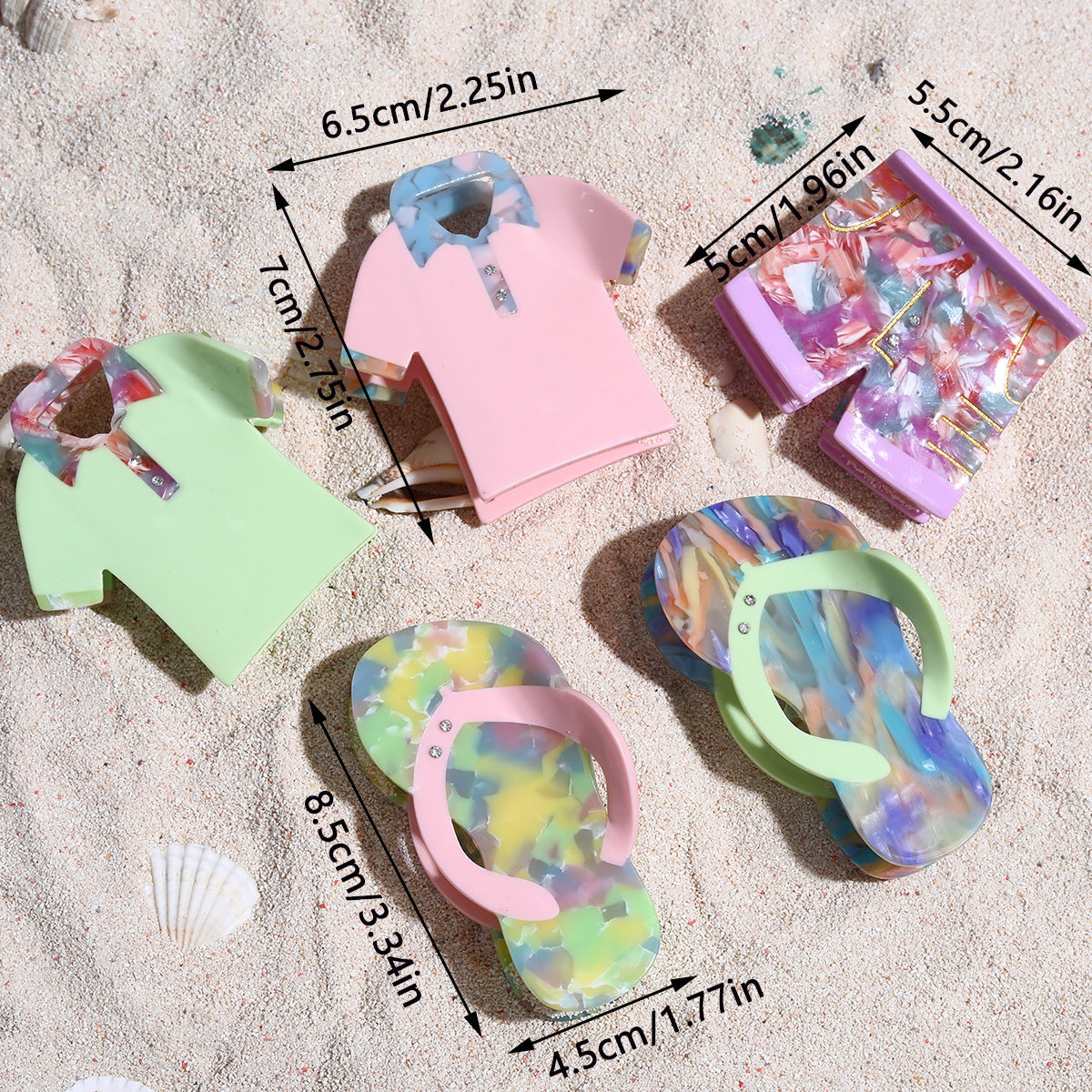Cross-Border Niche Creative Design Clothes and Shoes Styling Acetate Gripper Small Fresh Color Medium Hair Accessories